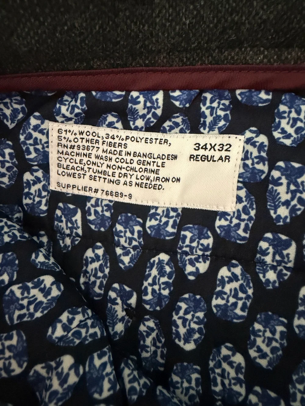 JF J.Ferrar Men's Charcoal Tweed Wool Blend Straight Dress Pants Size 34x32 NWT